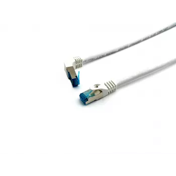 Equip Cat.6A S/FTP ielāpu vads, leņķveida uz taisnu spraudni, 3,0 m, balts