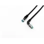 Equip Cat.6A S/FTP komutācijas kabelis, leņķveida to taisns plug, 0.5m, Melns