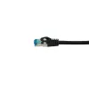 Equip Cat.6A S/FTP komutācijas kabelis, leņķveida to taisns plug, 0.5m, Melns