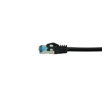 Equip Cat.6A S/FTP komutācijas kabelis, leņķveida to taisns plug, 0.5m, Melns