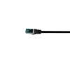 Equip Cat.6A S/FTP komutācijas kabelis, leņķveida to taisns plug, 0.5m, Melns