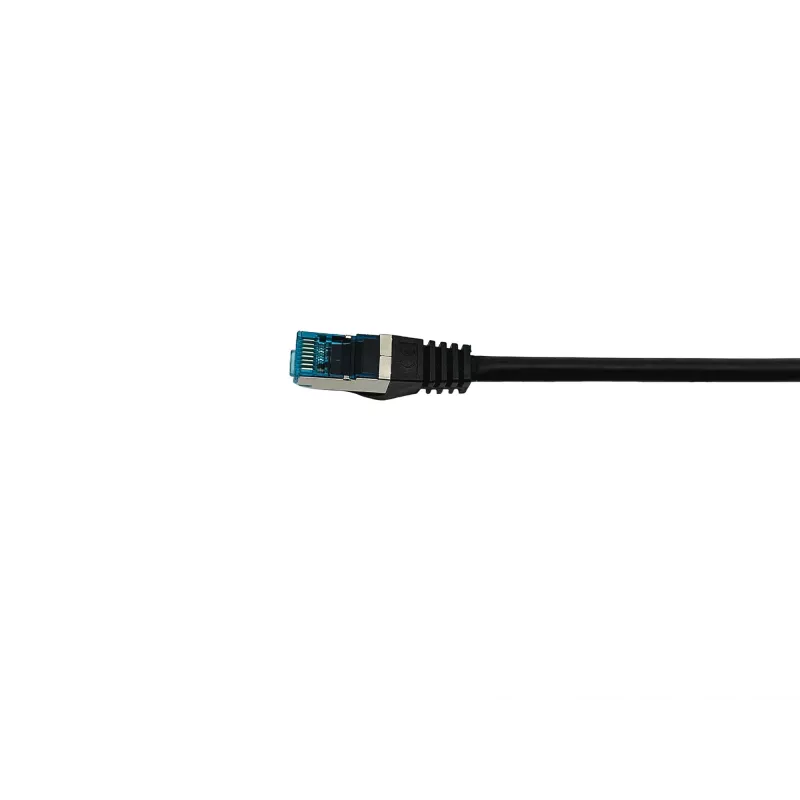 Equip Cat.6A S/FTP komutācijas kabelis, leņķveida to taisns plug, 3.0m, Melns