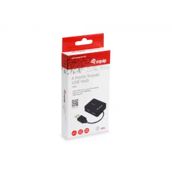 Equip 128952 saskarnes centrs USB 2.0 480 Mbit/s melns