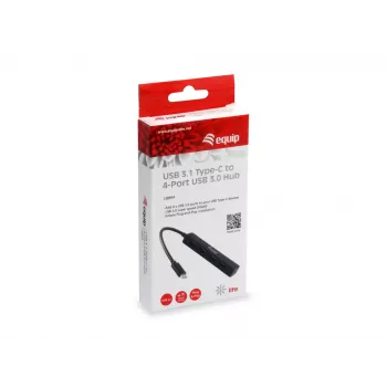 Equip 128954 interfeisa centrmezgls USB 3.2 Gen 1 (3.1 Gen 1) Type-C 5000 Mbit/s Melns