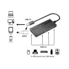 USB centrmezgls Equip 4 portu USB 3.0 ar USB-C adapteri