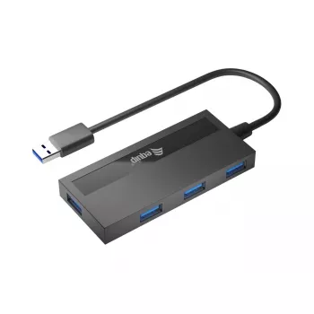 USB centrmezgls Equip 4 portu USB 3.0 ar USB-C adapteri