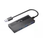 USB centrmezgls Equip 4 portu USB 3.0 ar USB-C adapteri