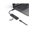 4-Portu USB 3.2 Gen 1 centrālmezgls Equip ar USB-C adapteri, melns, 5000 Mbit/s