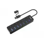 USB centrmezgls Equip 7 portu USB 3.2 Gen 1 centrmezgls ar strāvas adapteri