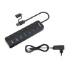 USB centrmezgls Equip 7 portu USB 3.2 Gen 1 centrmezgls ar strāvas adapteri