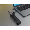 USB centrmezgls Equip 7 portu USB 3.2 Gen 1 centrmezgls ar strāvas adapteri