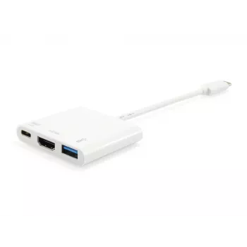 USB Type C uz HDMI sieviešu/USB A sieviešu/PD adapteris Equip 133461