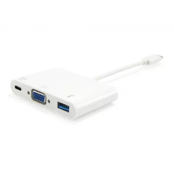 USB Type C uz VGA sievišķo/USB A sievišķo/PD adapteris Equip 133462