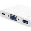 USB Type C uz VGA sievišķo/USB A sievišķo/PD adapteris Equip 133462