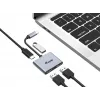 Equip USB-C 4 in 1 Dual HDMI Adapter, USB 3.2 Gen 1 (3.1 Gen 1) Type-C, Sudraba, 4K Ultra HD, 30 Hz, HDMI, Alumīnijs