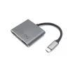 Equip USB-C 4 in 1 Dual HDMI Adapter, USB 3.2 Gen 1 (3.1 Gen 1) Type-C, Sudraba, 4K Ultra HD, 30 Hz, HDMI, Alumīnijs