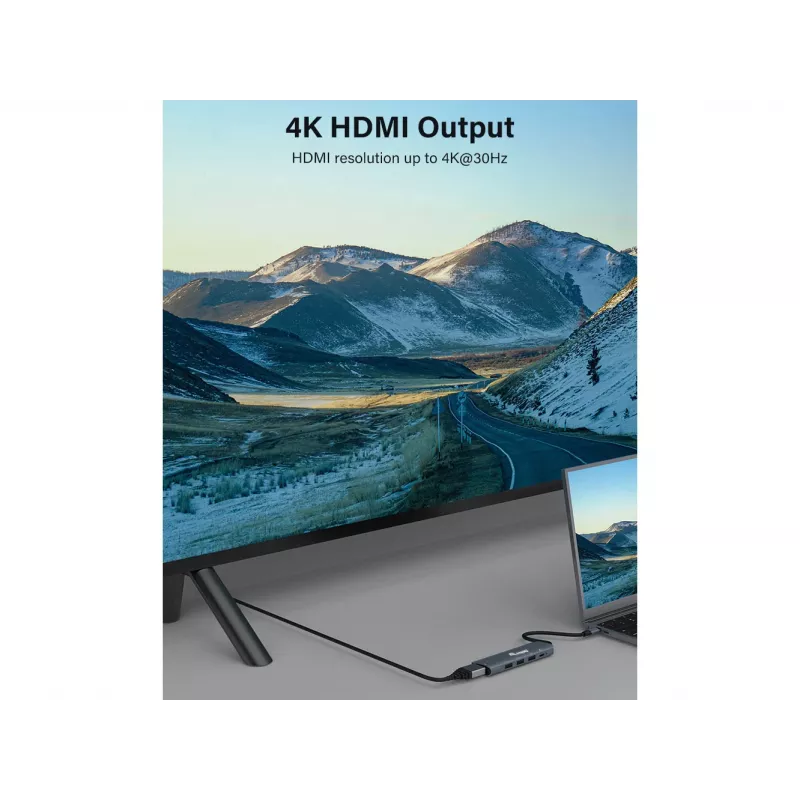Equip USB-C 5 in 1 MULTIFUNKCIONĀLS adapteris, HDMI, USB 3.2 GEN1, 100W USB PD