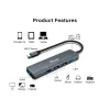 Equip USB-C 5 in 1 MULTIFUNKCIONĀLS adapteris, HDMI, USB 3.2 GEN1, 100W USB PD