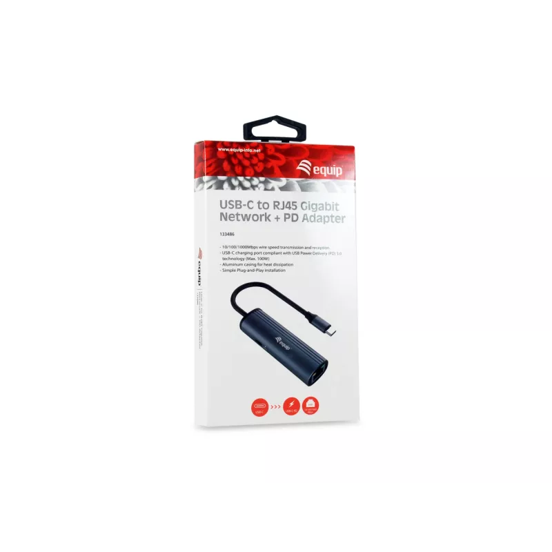 Equip USB-C uz RJ45 Gigabit tīkla un PD adapteris USB Type-C 100W
