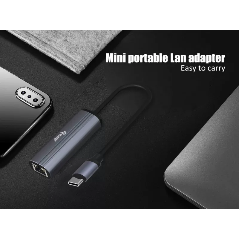 Equip USB-C uz RJ45 Gigabit tīkla un PD adapteris USB Type-C 100W