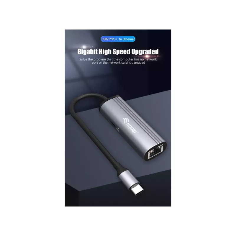 Equip USB-C uz RJ45 Gigabit tīkla un PD adapteris USB Type-C 100W
