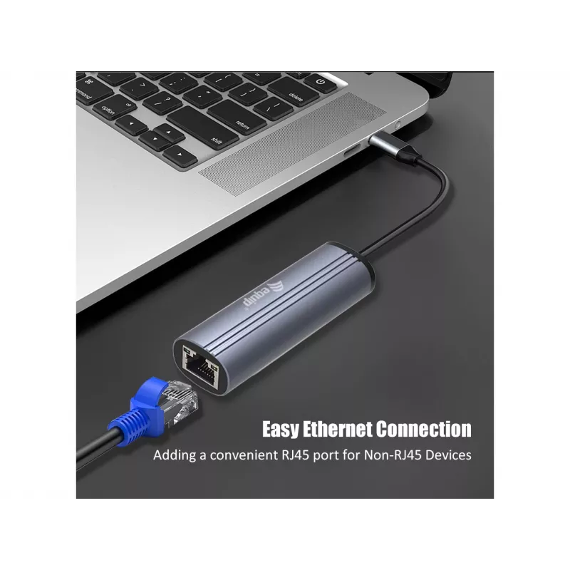 Equip USB-C uz RJ45 Gigabit tīkla un PD adapteris USB Type-C 100W