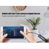 Equip USB-C uz RJ45 Gigabit tīkla un PD adapteris USB Type-C 100W