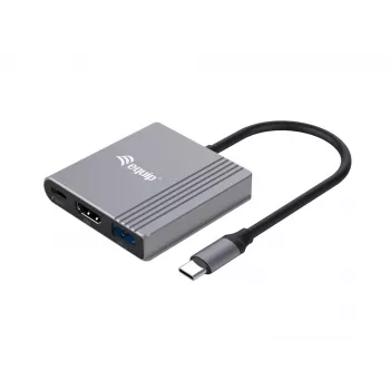 Equip 3-in-1 USB-C uz HDMI / USB-A / USB PD adapteris, 3.2 Gen 1 (3.1 Gen 1), USB Type-C, HDMI izeja, 3840 x 2160 pikseļi