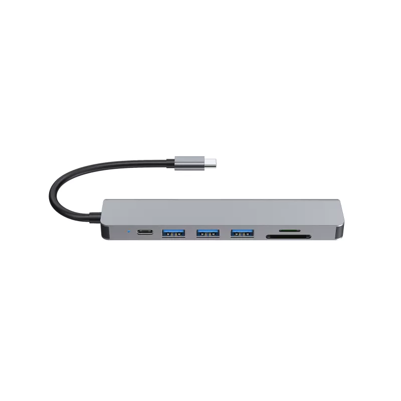 Equip USB-C 7 vienā daudzfunkcionālais adapteris, HDMI 4K/60Hz, USB 3.2 Gen1 x 3, TF/Mikro SD, 100W USB PD