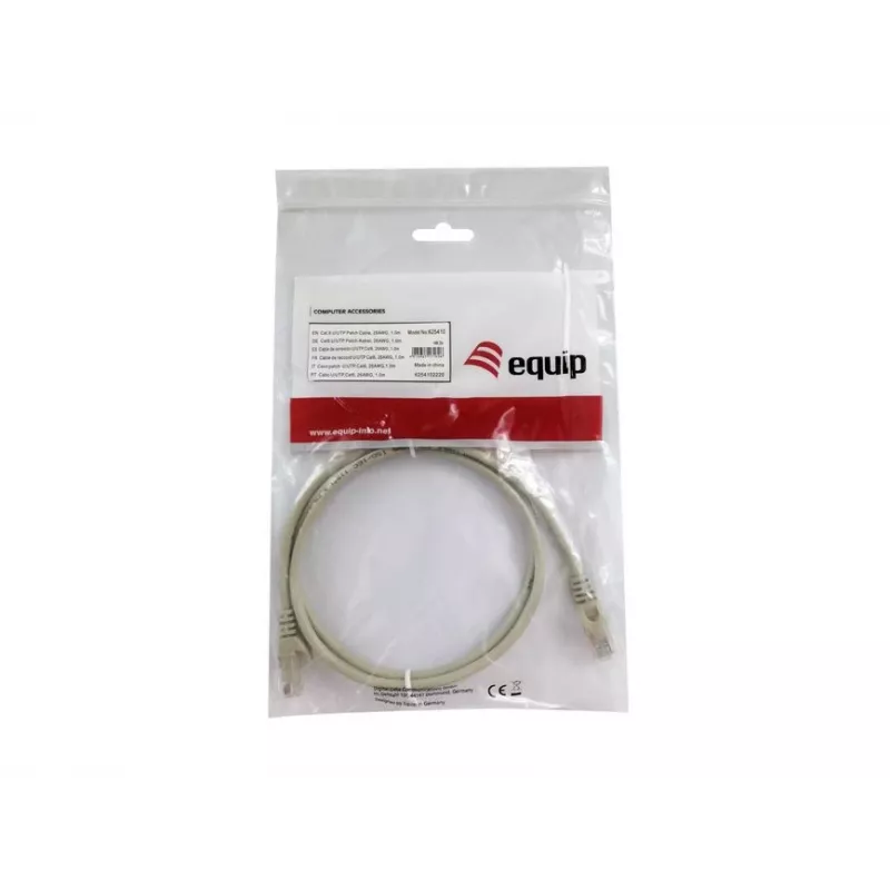 Equip Cat.6 U/UTP komutācijas kabelis, 1.0m, bēšs, 1 m, Cat6, U/UTP (UTP), RJ-45, RJ-45, bēšs