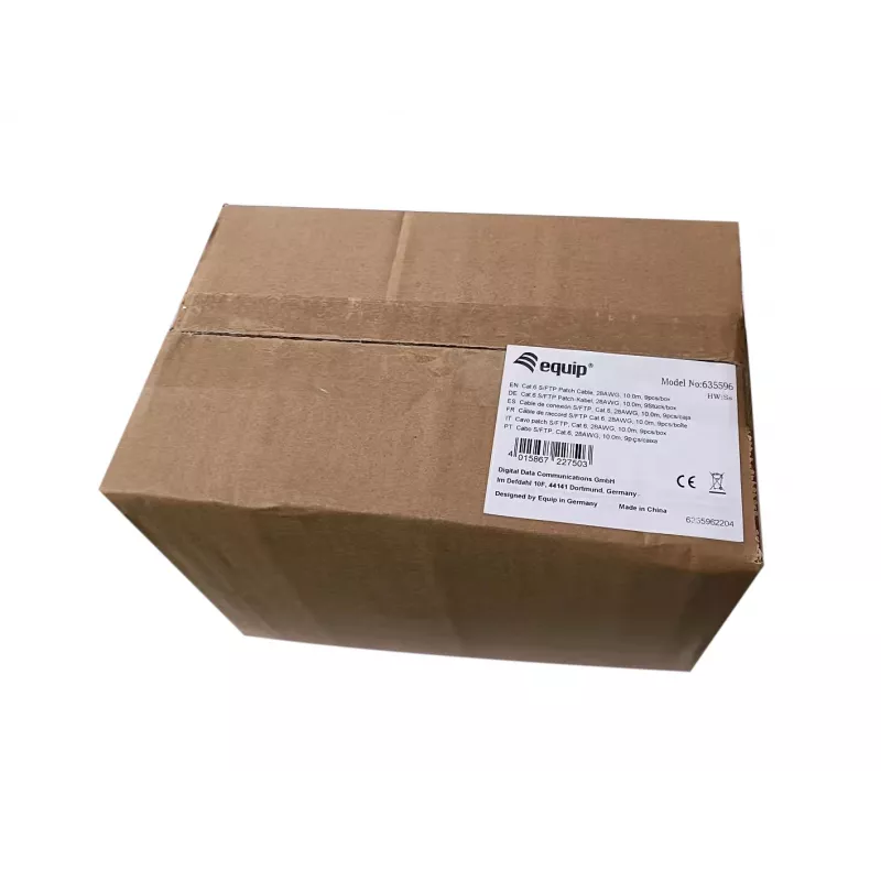 Equip Cat.6 S/FTP ielāpu vads, 10,0 m, melns, 9 gab./komplekts, 10 m, Cat6, S/FTP (S-STP), RJ-45, RJ-45, Melns