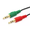 Equip Audio sadalītāja kabelis, melns, 3,5 mm, 2 x 3,5 mm, sievišķais, vīrišķais, polivinilhlorīds (PVC)