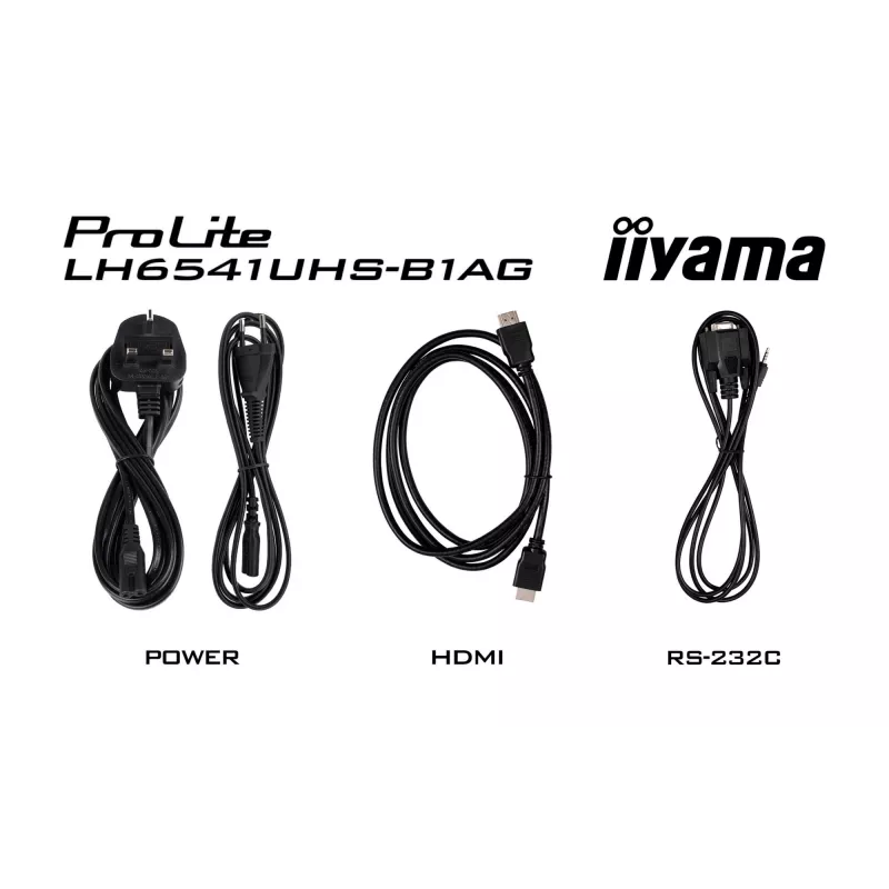 iiyama LH6541UHS-B1AG Signage Displejs 163,8 cm (64,5 collu) LCD 500 cd/m² 4K Ultra HD Melns 24/7