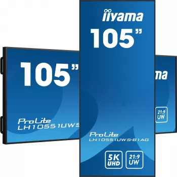 iiyama LH10551UWS-B1AG Signage Display Digitālās izkārtnes plakanais panelis 2.67 m (105 collas) LED 500 cd/m² UltraWide 5K HD Melns 24/7