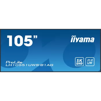 iiyama LH10551UWS-B1AG Signage Display Digitālās izkārtnes plakanais panelis 2.67 m (105 collas) LED 500 cd/m² UltraWide 5K HD Melns 24/7