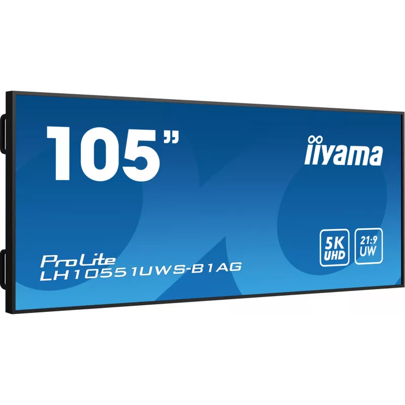 iiyama LH10551UWS-B1AG Signage Display Digitālās izkārtnes plakanais panelis 2.67 m (105 collas) LED 500 cd/m² UltraWide 5K HD Melns 24/7