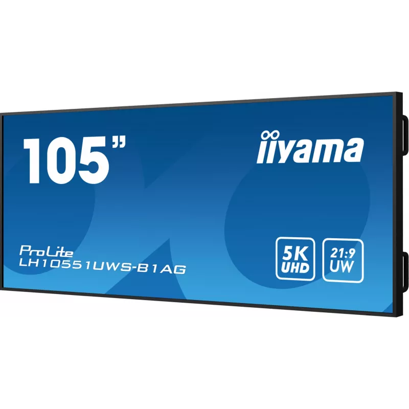 iiyama LH10551UWS-B1AG Signage Display Digitālās izkārtnes plakanais panelis 2.67 m (105 collas) LED 500 cd/m² UltraWide 5K HD Melns 24/7