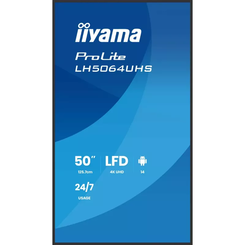 Digitālās izkārtnes plakanais panelis iiyama LH6564UHS-B1AG 65 collas 4K Ultra HD