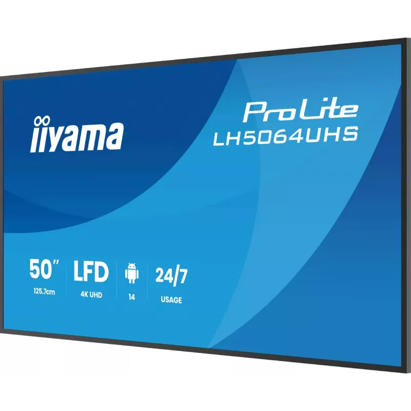 Digitālās izkārtnes plakanā paneļa displejs iiyama LH7564UHS-B1AG 75 collu 4K Ultra HD