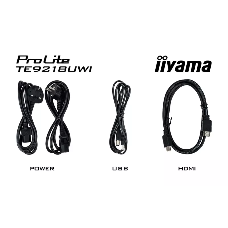 iiyama TE9218UWI-B1AG Signāla displejs Kioska dizains 2.32 m (91.5 collas) LED Wi-Fi 500 cd/m² 5K Ultra HD Melns Skārienekrāns Iebūvēts procesors Android 16/7