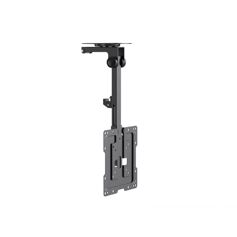 Equip 23 collu-55 collu griestu stiprinājuma kronšteins televizoram, 75 x 75 mm, 400 x 400 mm, 0 - 80°, -45 - 45°, nerūsējošais tērauds, melns