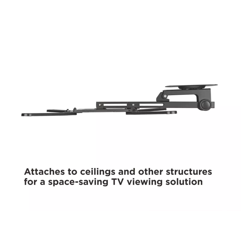 Equip 23 collu-55 collu griestu stiprinājuma kronšteins televizoram, 75 x 75 mm, 400 x 400 mm, 0 - 80°, -45 - 45°, nerūsējošais tērauds, melns