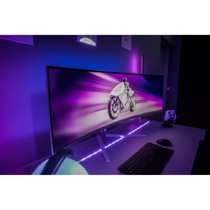 Philips Evnia 8000 49M2C8900/00 datora monitors 124,2 cm (48,9 colli) 5120 x 1440 pikseļi Dual QHD QD-OLED Balts