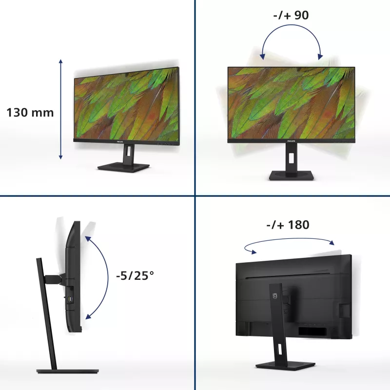 Philips 3000 series 27B1U3900/00 datora monitors 68.6 cm (27 colli) 3840 x 2160 pikseļi 4K Ultra HD LCD Melns