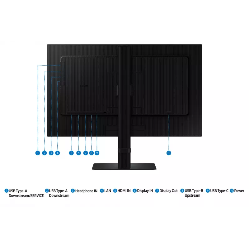 Samsung S24D604UAU datora monitors 61 cm (24 collas) 2560 x 1440 pikseļi Quad HD LED melns