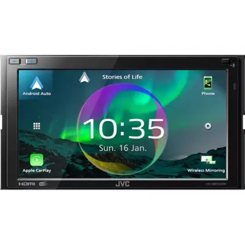 JVC KW-M875DBW automašīnas multimediju uztvērējs melns Wi-Fi 180 W Bluetooth