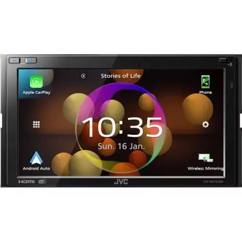 JVC KW-M875DBW automašīnas multimediju uztvērējs melns Wi-Fi 180 W Bluetooth