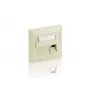 Equip 3-portu vācu sienas kontaktligzda, tīri balta, ABS sintētika, alumīnijs, parastais, jebkurš zīmols, RJ-45, 80 mm
