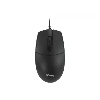 Equip USB klusā pele, piemērota abām rokām, optiskā, USB Type-A, 1200 DPI, melna