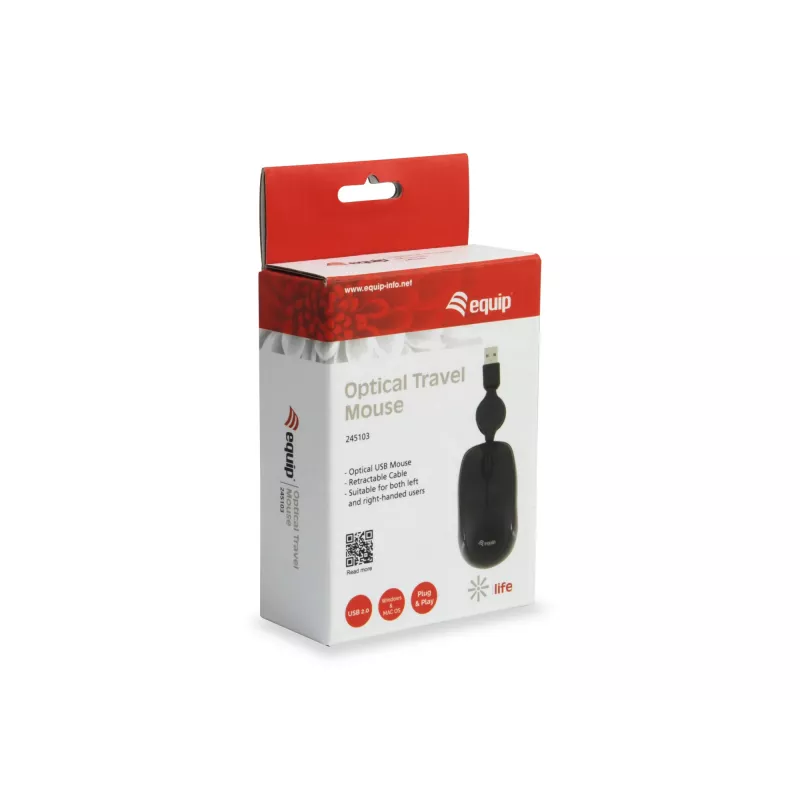 Equip 245103 pele Ceļojumu Abām rokām USB Type-A Optiskā 1000 DPI